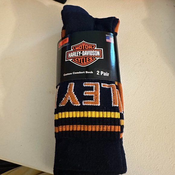 Harley-Davidson	2-pairs of Comfort crew socks	Large 10-13        #2 s2 - Picture 6 of 6